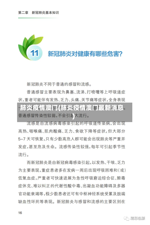 肺炎疫情澳门(肺炎疫情澳门最新消息)-第3张图片