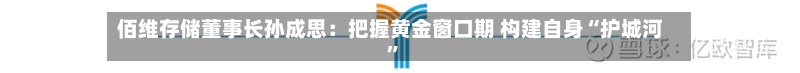 佰维存储董事长孙成思：把握黄金窗口期 构建自身“护城河”-第3张图片