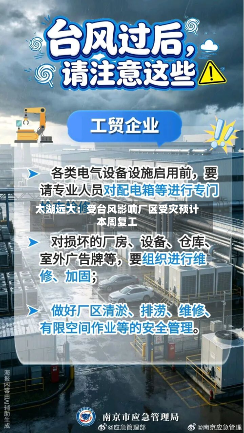 太湖远大：受台风影响厂区受灾预计本周复工-第3张图片