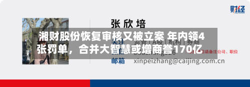 湘财股份恢复审核又被立案 年内领4张罚单，合并大智慧或增商誉170亿-第2张图片