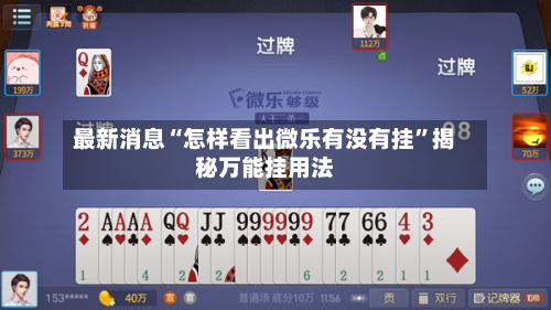 最新消息“怎样看出微乐有没有挂”揭秘万能挂用法-第2张图片