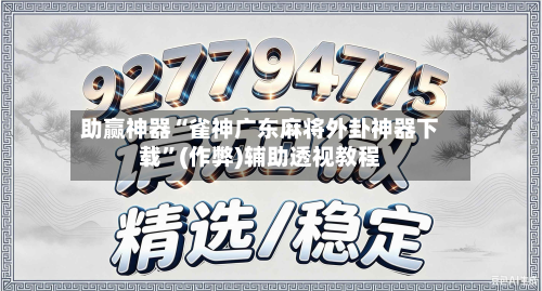 助赢神器“雀神广东麻将外卦神器下载”(作弊)辅助透视教程-第2张图片