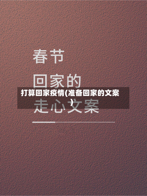 打算回家疫情(准备回家的文案)-第3张图片