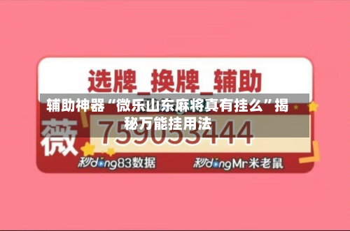 辅助神器“微乐山东麻将真有挂么”揭秘万能挂用法-第3张图片