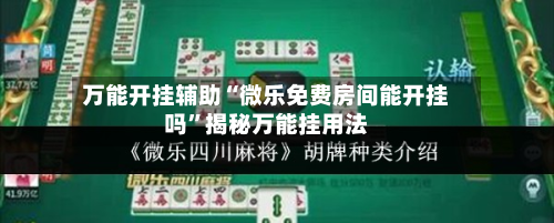 万能开挂辅助“微乐免费房间能开挂吗”揭秘万能挂用法-第3张图片
