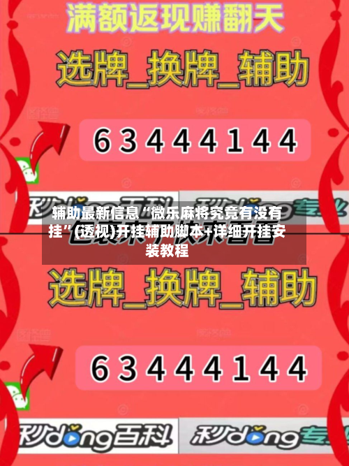 辅助最新信息“微乐麻将究竟有没有挂”(透视)开挂辅助脚本+详细开挂安装教程-第1张图片