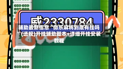 辅助最新信息“微乐麻将到底有挂吗”(透视)开挂辅助脚本+详细开挂安装教程-第1张图片