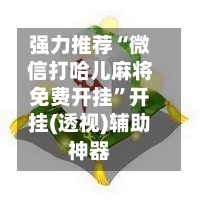 强力推荐“微信打哈儿麻将免费开挂”开挂(透视)辅助神器-第2张图片