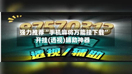 强力推荐“手机麻将万能挂下载”开挂(透视)辅助神器-第1张图片