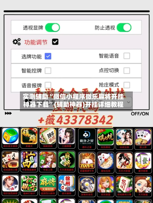 实测辅助“微信小程序微乐麻将开挂神器下载”(辅助神器)开挂详细教程-第2张图片